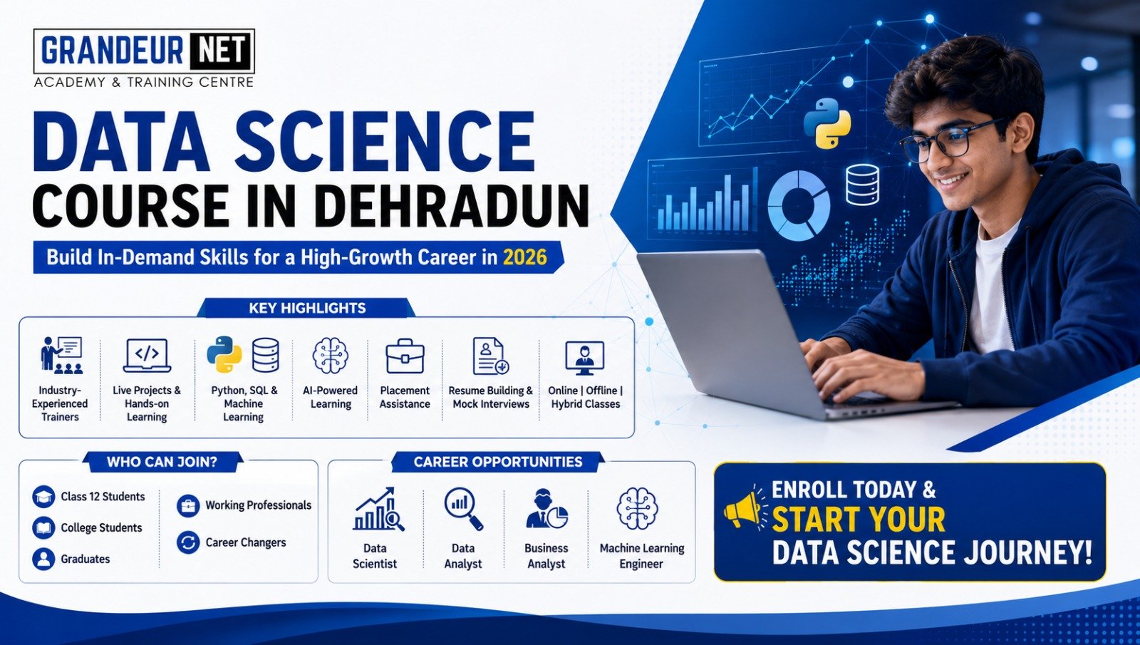 Data Science Course in Dehradun by Grandeur Net Academy — Skills & Career Scope 2026
